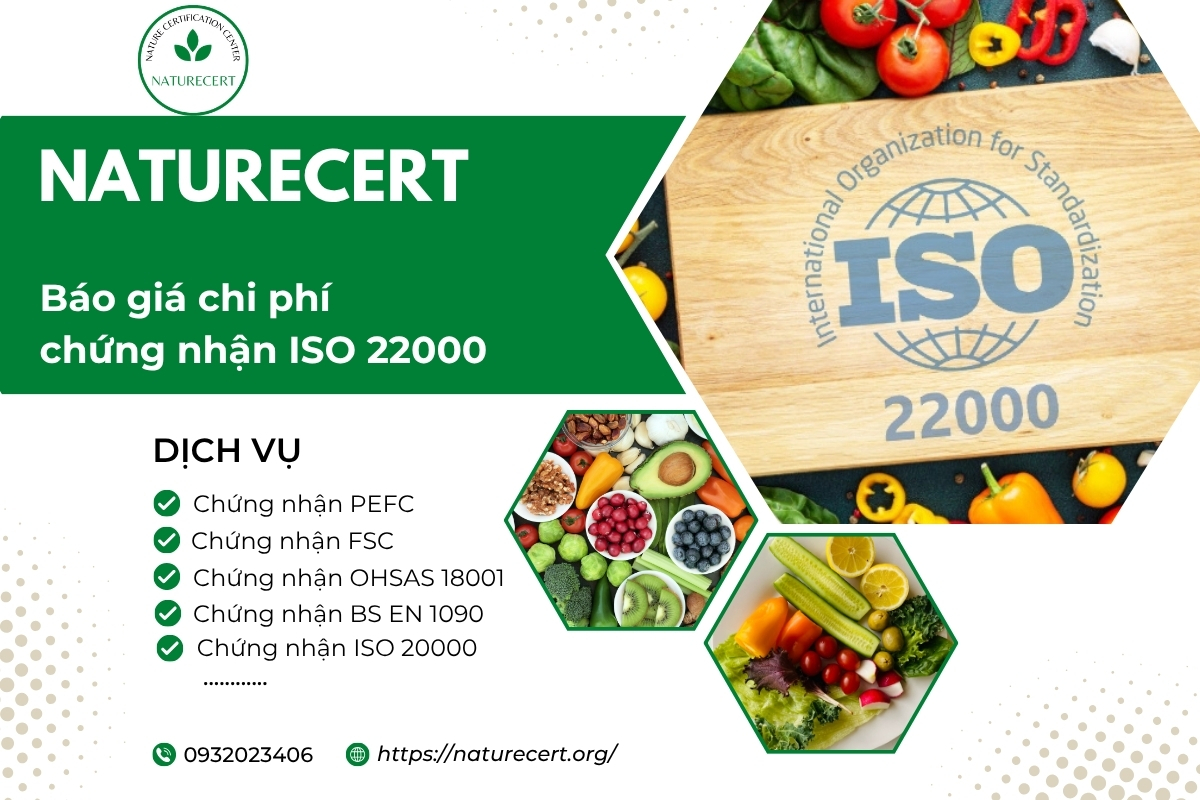 Báo giá chi phí chứng nhận ISO 22000